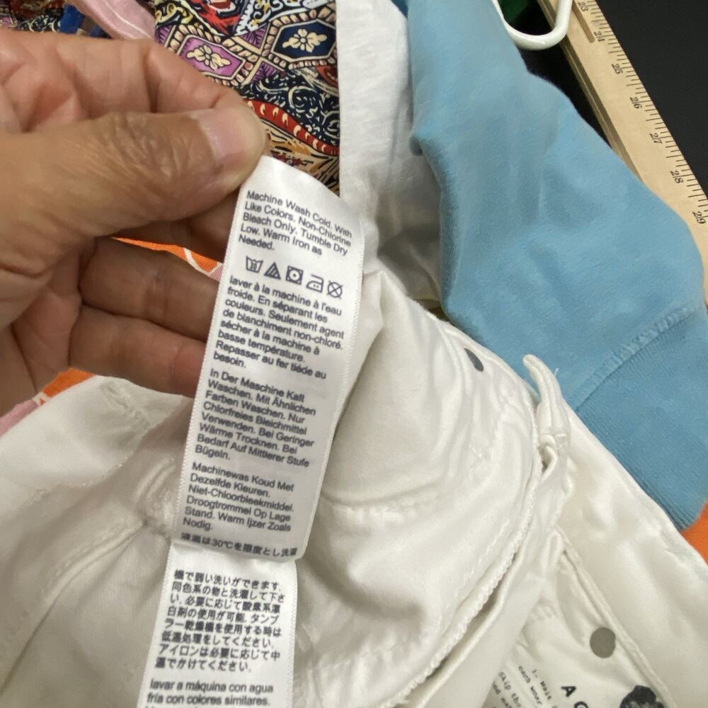 Madewell 9” High Rise Skinny Crop Jeans White Distressed Raw Hem Size 26 - Picture 6 of 14